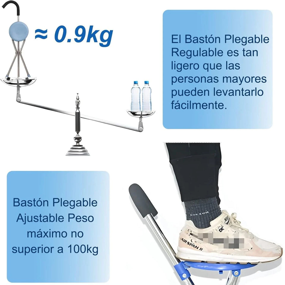 BASTÓN ASIENTO PLEGABLE MULTIFUNCIONAL